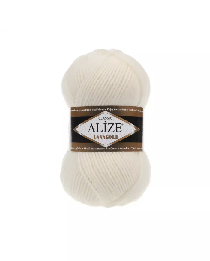 Нитки Alize LanaGold, Молочний №62